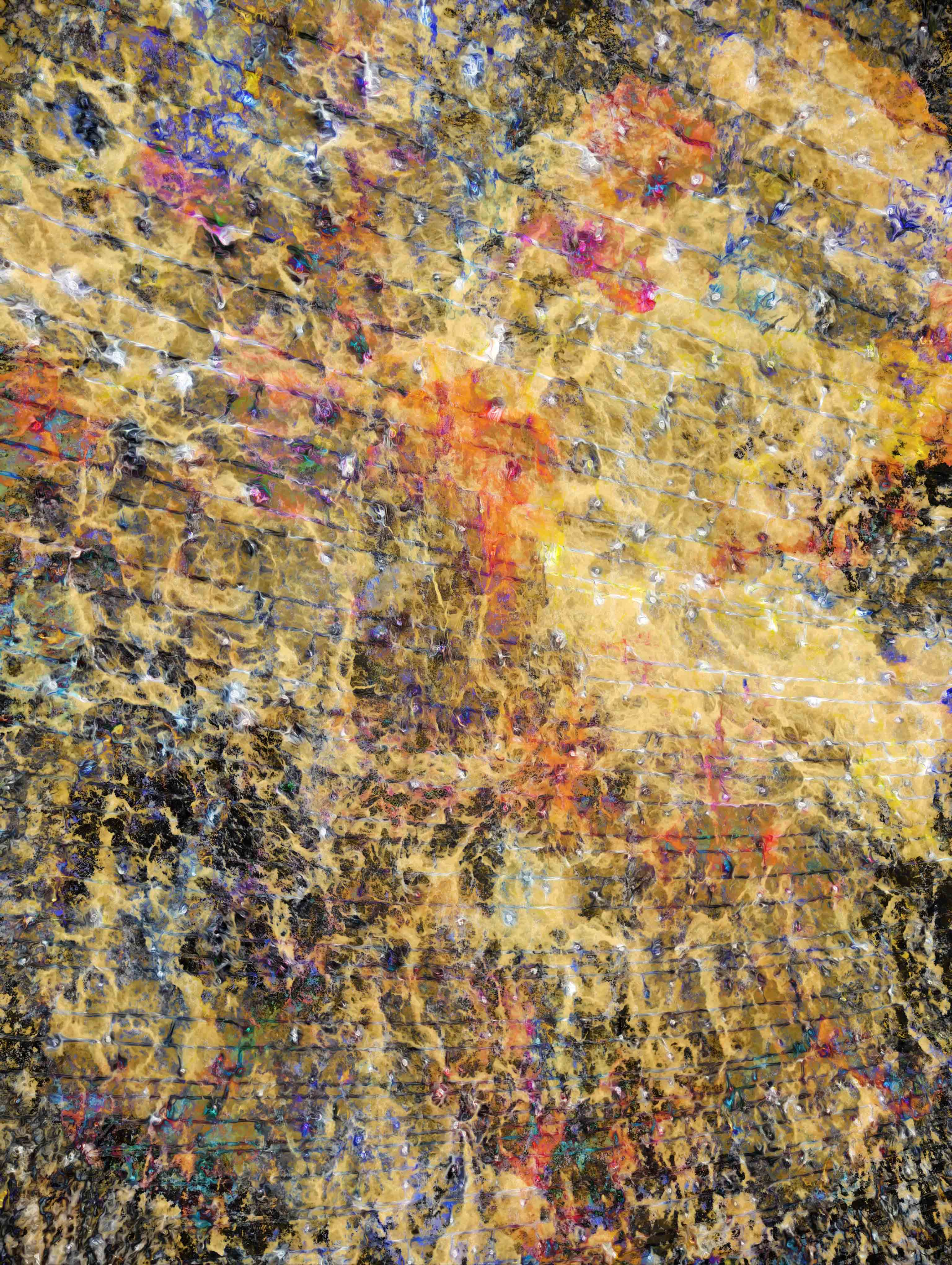 Two photos of tree bark stylized and decorated with holiday lights