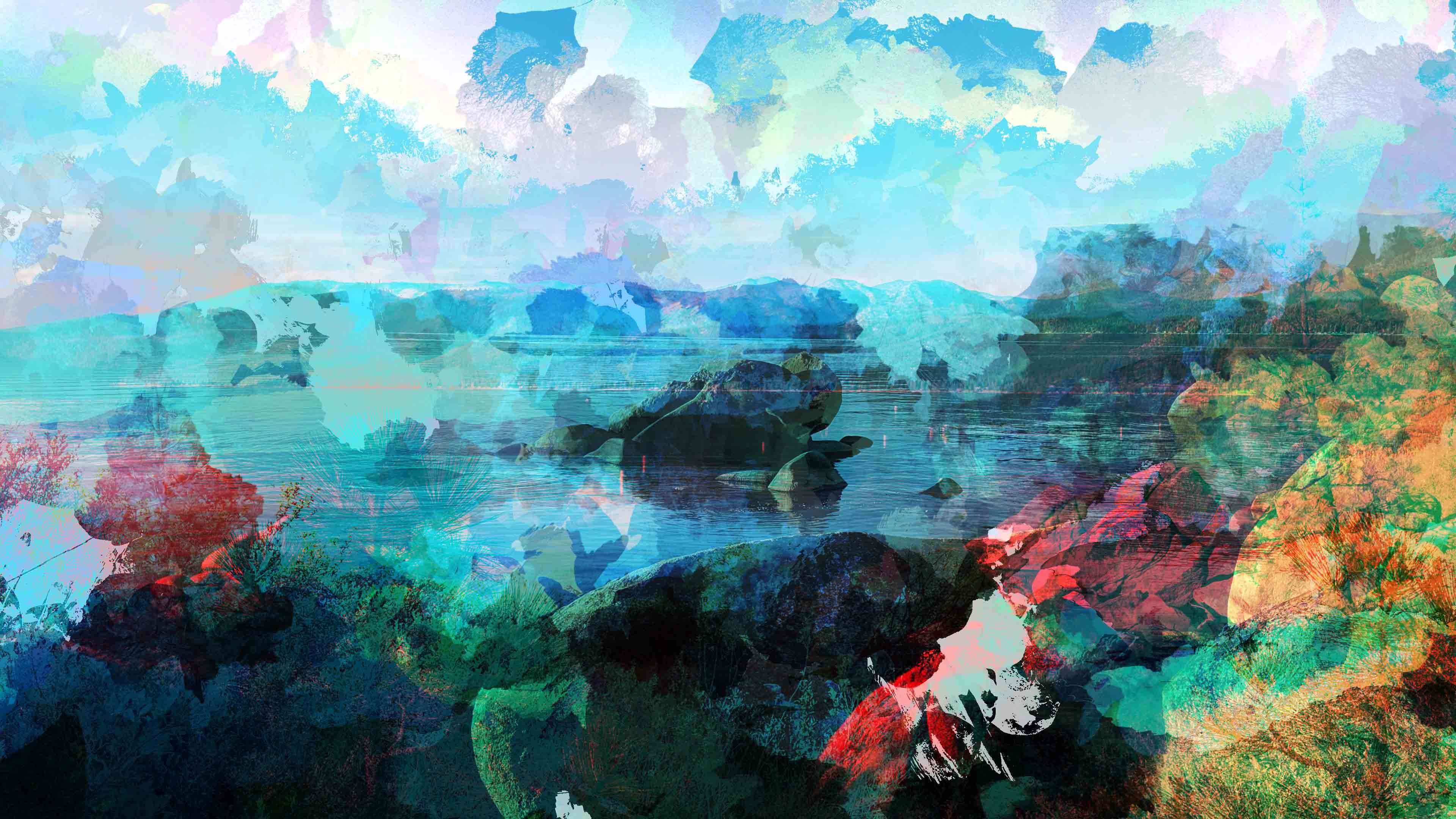stylized scenes from Lake Tahoe, CA