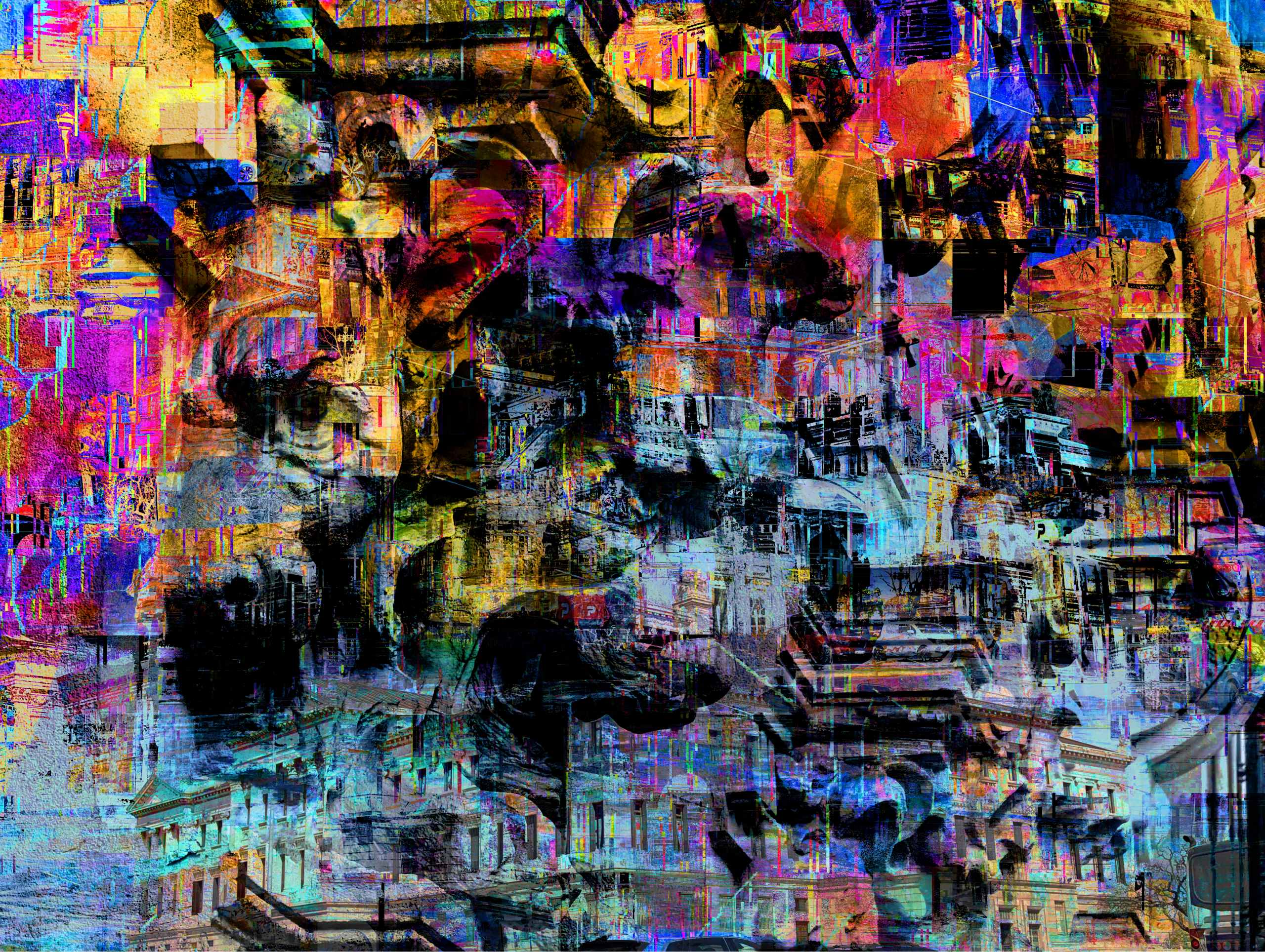 A scrambled collection of architectural photos of Montevideo
