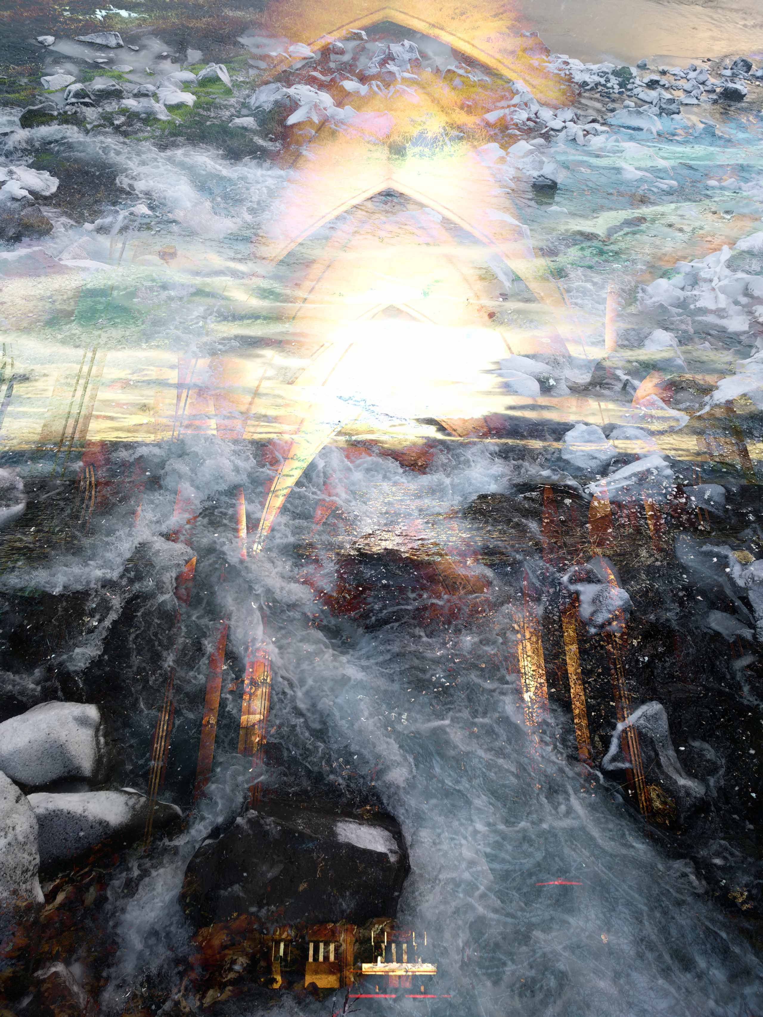 An abstract representation of the incredible landscape, coast, and architecture of Iceland