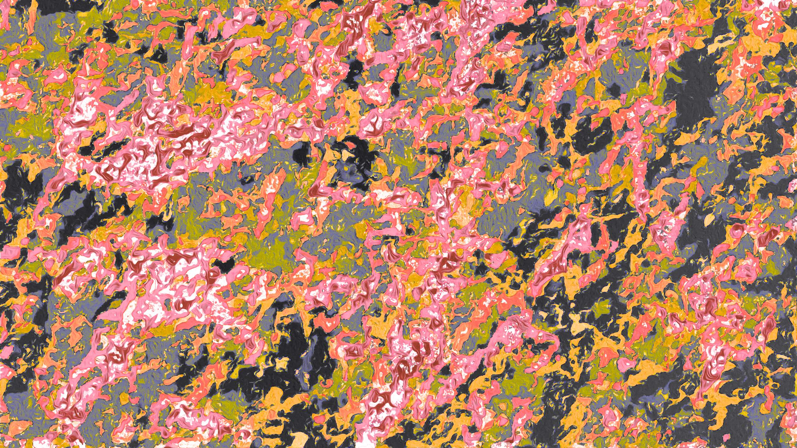 abstract expressionist nonsense in pink, yellow, and black