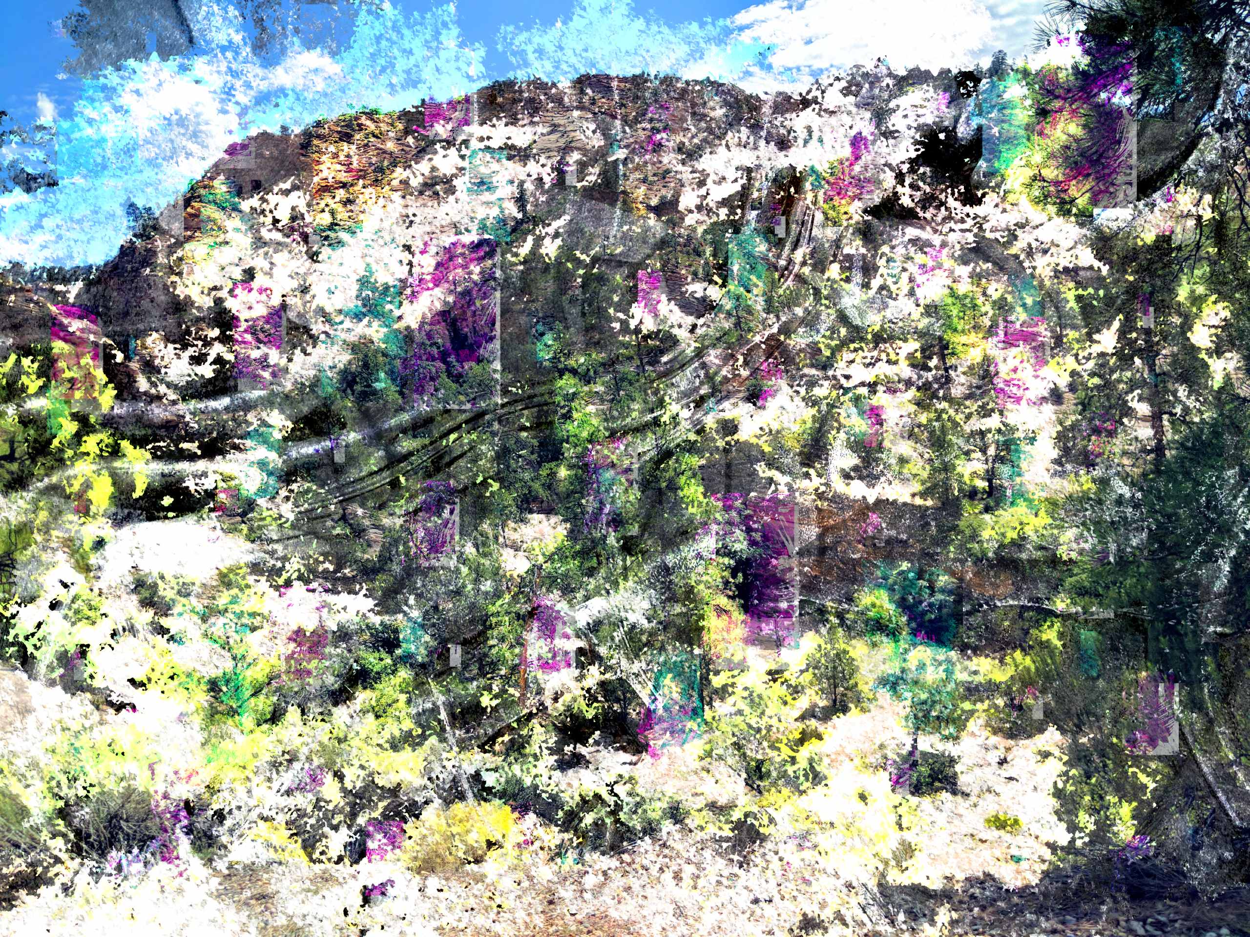 A stylized scene from Zion National Park