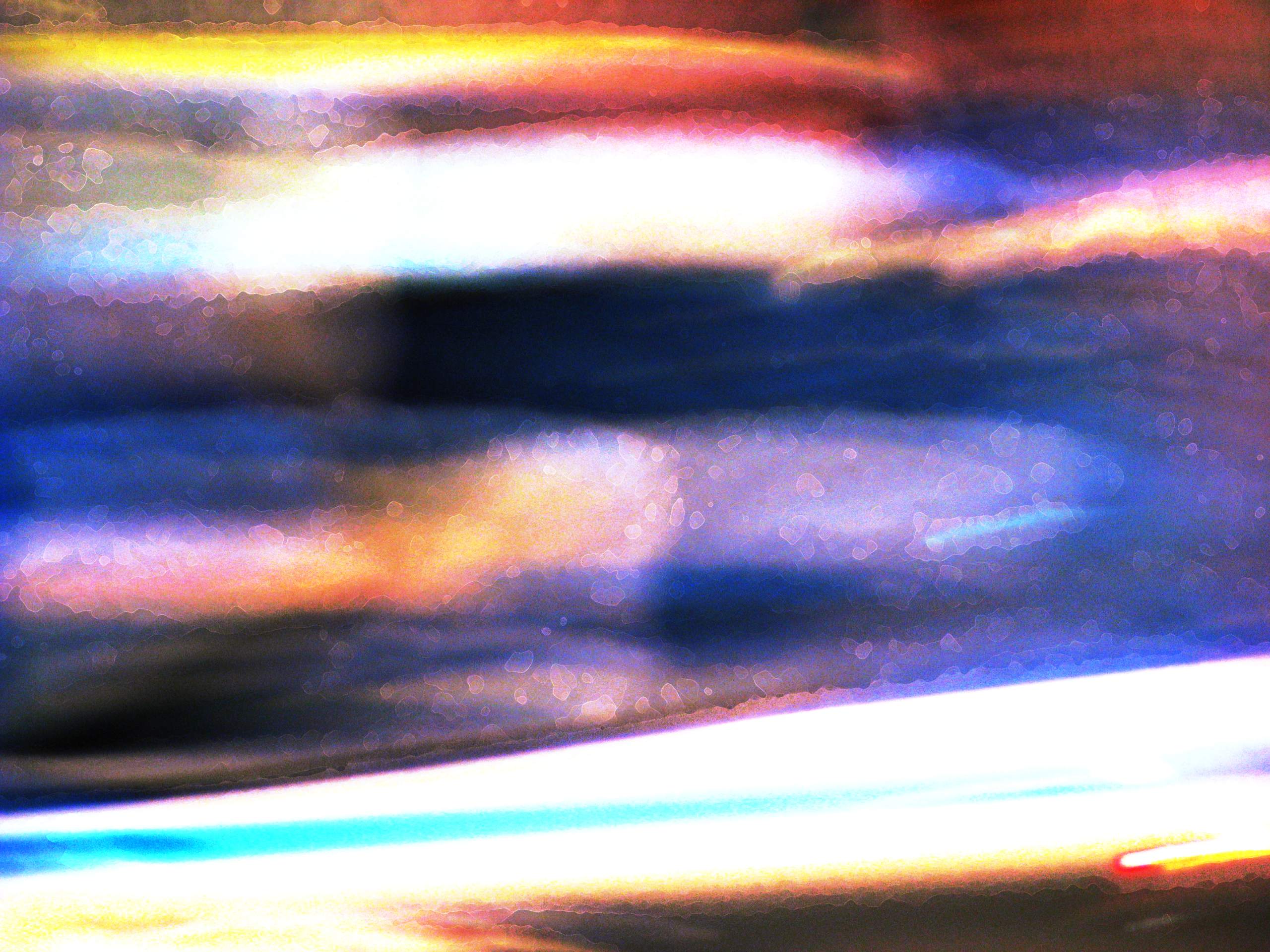 A stylized photo of a passing winter holiday parade